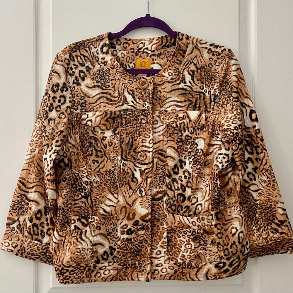 Ruby Rd  Brown/Tan Jacket.   Size 14